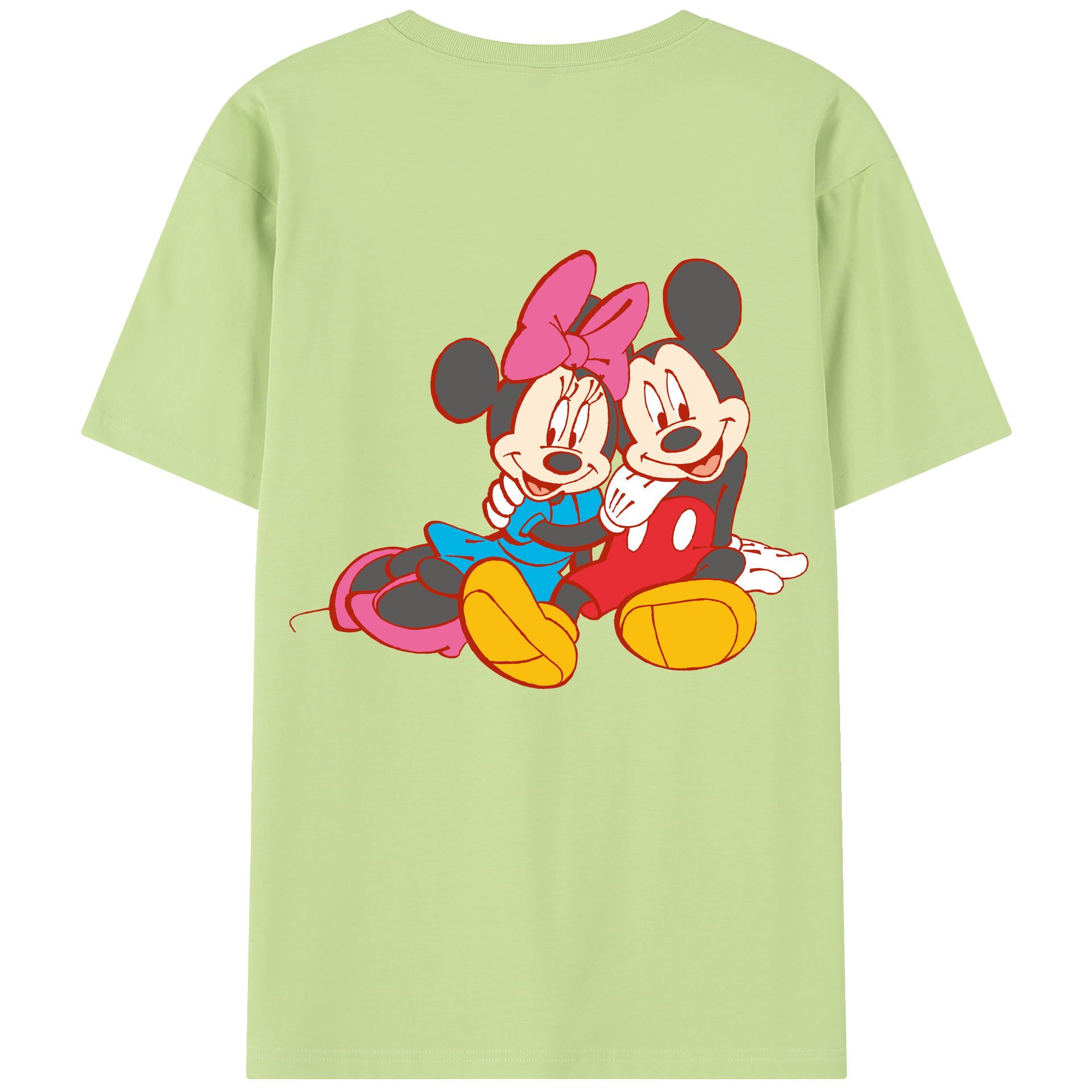 （画像用） ミッキーマウス Mickey Mouse 綿100％半袖Tシャツ（背面プリント）